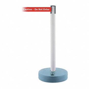 TENSABARRIER Barrier Post with Belt 37-3/4 in H PVC, 3LWX8