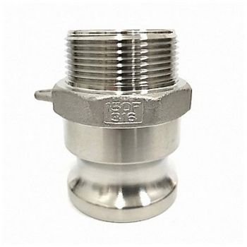 GRAINGER APPROVED Cam and Groove Adapter 1-1/2 316 SS, 3LX24