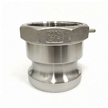 GRAINGER APPROVED Cam and Groove Adapter 2 316 SS, 3LX27