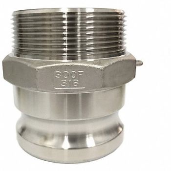 GRAINGER APPROVED Cam and Groove Adapter 3 316 SS, 3LX57