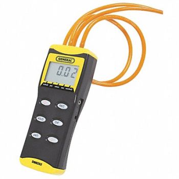GENERAL Digital Manometer 0 to 2 psi 4 Digit LCD, 3LYF1