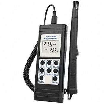 TRACEABLE Hygrometer 10 to 95 per Rel Hum Rnge, 3LYH7