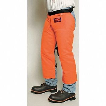 ELVEX K7368 Chain Saw Chaps 33 in L Orange, 3MCJ8