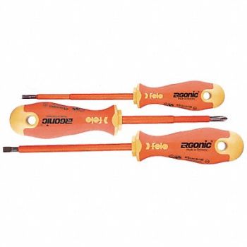 BONDHUS Ins. Screwdriver Set Slot/Phillips 3 Pc, 3MJC9