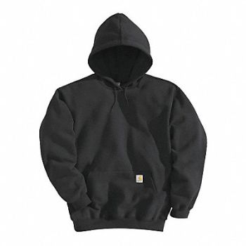 CARHARTT Hooded Sweatshirt Black Cotton/PET 3XL, 4JER9