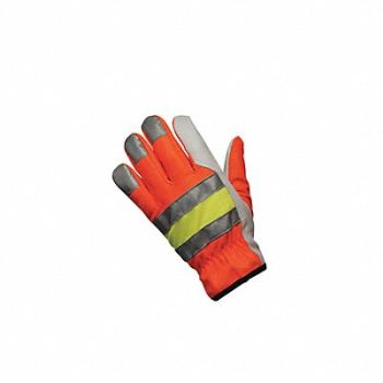 MCR SAFETY Leather Gloves White L PR, 3NAD4
