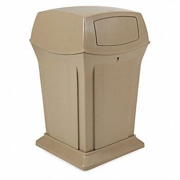 RUBBERMAID COMMERCIAL PRODUCTS D0236 Trash Can 45 gal Beige Plastic, 3NB27