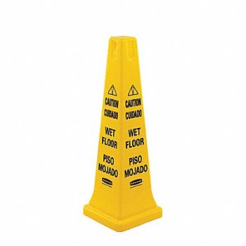 RUBBERMAID COMMERCIAL PRODUCTS Safety Cone Yellow HDPE 36 in H, 3NB42