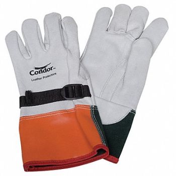 CONDOR D1038 Elec. Glove Protector 7 Wht/Org/Grn PR, 4FPF9