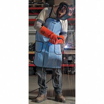 KAREWEAR Shop Apron Blue 35-1/2 in L 28 in W, 3NEP3