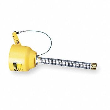 JUSTRITE Funnel 13-1/2In.X1In. Yellow, 3NJY5