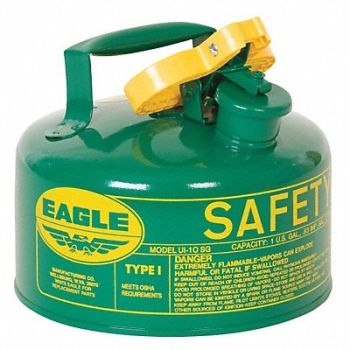 EAGLE Type I Safety Can 1 gal Green 8In H, 3NKJ6