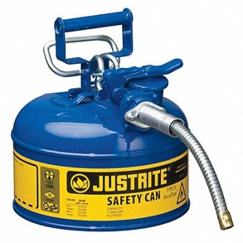 JUSTRITE Type II Safety Can Blue 10-1/2 in H, 3NKK4