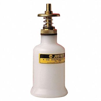 JUSTRITE Dispensing Bottle 4 oz White Poly, 3NKN6