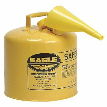EAGLE Type I Safety Can 5 gal Yellow, 3NKR6