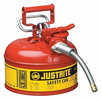JUSTRITE Type II Safety Can Red 10-1/2 in H, 3NKT5