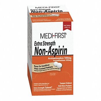 MEDI-FIRST Extra Strength Pain Relief Tablet PK500, 3NNW3