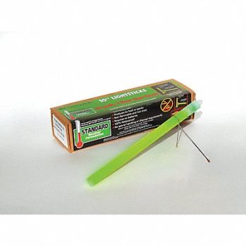 CHEMLIGHT BY CYALUME TECHNOLOGIES Lightstick Green 6 in L 12 hr PK10, 3NRA3
