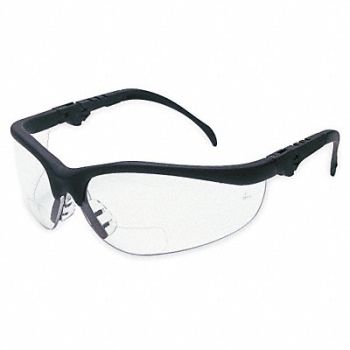 MCR SAFETY D7978 Bifocal Safety Read Glasses +2.00 Clear, 9P844