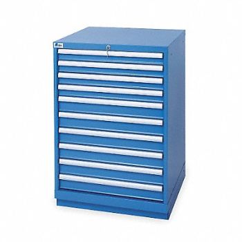 LISTA Mod Drwr Cab 41-3/4 H 10 Drwr Brght Blue, 3NYJ5