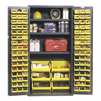 DURHAM MFG K4911 Bin Cabinet 72 x36 x24 Gray 102YlwBns, 3NYL8