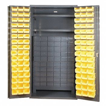 DURHAM MFG K4938 Bin Cabinet Gray 72 x36 x24 156YllwBns, 3PAR9