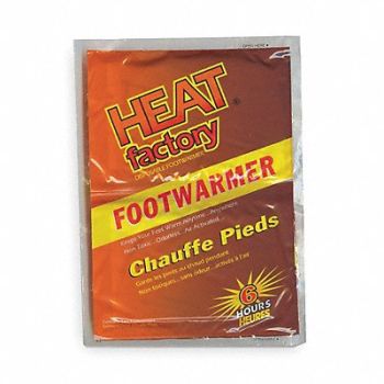 HEAT FACTORY Foot Warmer 2-3/4 x 3-1-/2 In PR PK3, 3PEG7