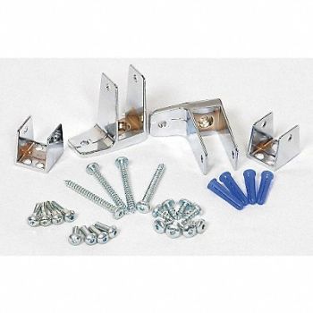 ASI GLOBAL PARTITIONS Panel Bracket Zinc Bright, 3PEL2