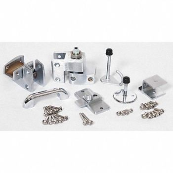 ASI GLOBAL PARTITIONS Outswing Door Kit Zinc Bright, 3PEL9