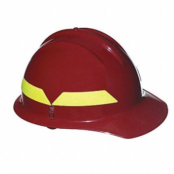 BULLARD Fire Helmet Red Front Brim, 3PTX9