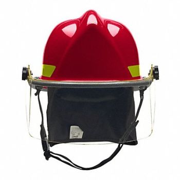 BULLARD Fire Helmet Red Modern, 3PUL9