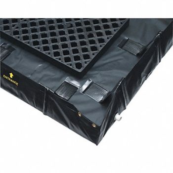 JUSTRITE Decon Berm Hazmat 3 Compartment 8 In., 3PVH6