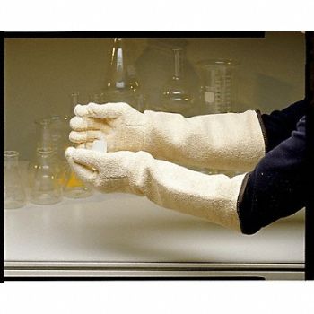 JOMAC Heat Resist Gloves White Terry Cloth PR, 3PWH4