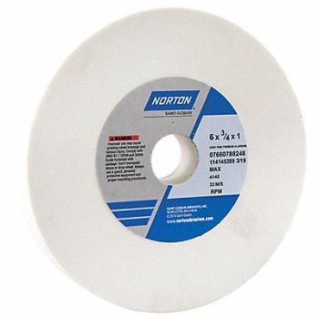 NORTON Grinding Wheel T1 6x3/4x1 AO 150G White, 3PY76