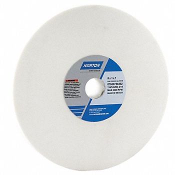 NORTON Grinding Wheel T1 8x1x1 AO 100G White, 3PY81