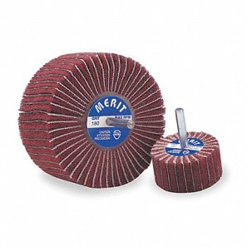 MERIT Flap Wheel 2 in Dia 1 in W P120 Grit, 3RB91