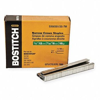 BOSTITCH Staple 18 ga 1/2 In PK7000, 3RCY7