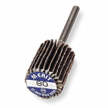 MERIT J0638 Flap Wheel 5/8 in Dia 5/8 in W P80 Grit, 3RE15