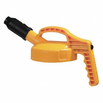 OIL SAFE G3515 Stumpy Spout Lid w/1 In Outlet Yellow, 3REK9