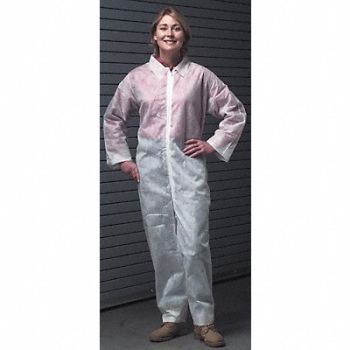 CELLUCAP Collared Coveralls White XL Straight, 3RLD1