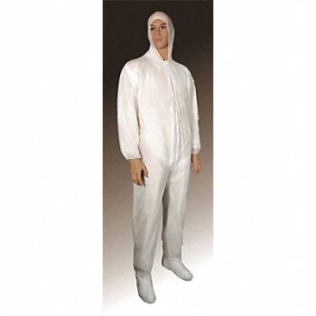 CELLUCAP Hooded Coveralls White XL Elastic, 3RLD5
