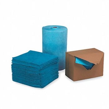 GRAINGER APPROVED Absorbent Pad Oil-Based Liquid BLU PK100, 3RPL2