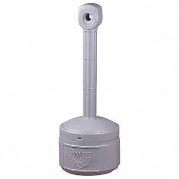 JUSTRITE D0291 Cigarette Receptacle 1 gal Pewter, 3RYX3