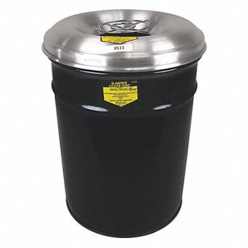 JUSTRITE E3932 Cigarette Receptacle 6 gal Black, 3RYY4