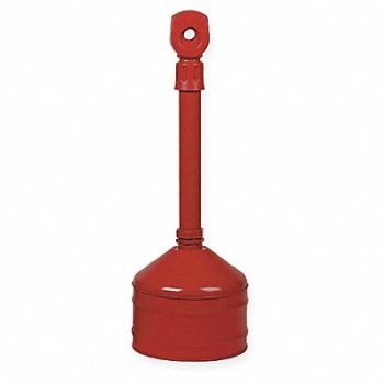 JUSTRITE Cigarette Receptacle 2-1/2 gal Red, 3RYZ3