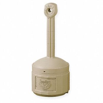 JUSTRITE D0292 Cigarette Receptacle 4 gal Tan, 3RYZ5