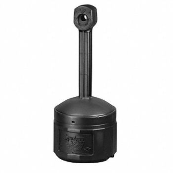 JUSTRITE D0292 Cigarette Receptacle 4 gal Black, 3RYZ6