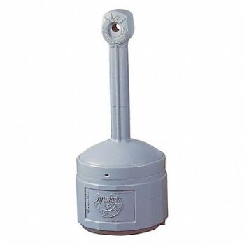JUSTRITE D0292 Cigarette Receptacle 4 gal Pewter, 3RYZ8
