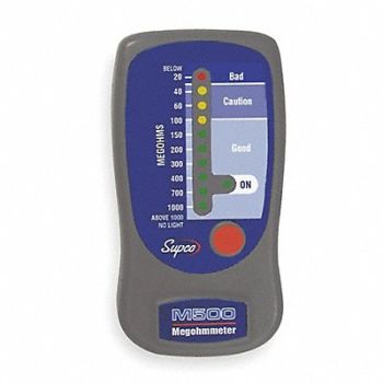 SUPCO Megohmmeter 500V DC LED Case, 3T105