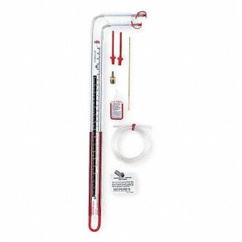 DWYER Manometer Inclined Tube 16 in wc Red, 3T294